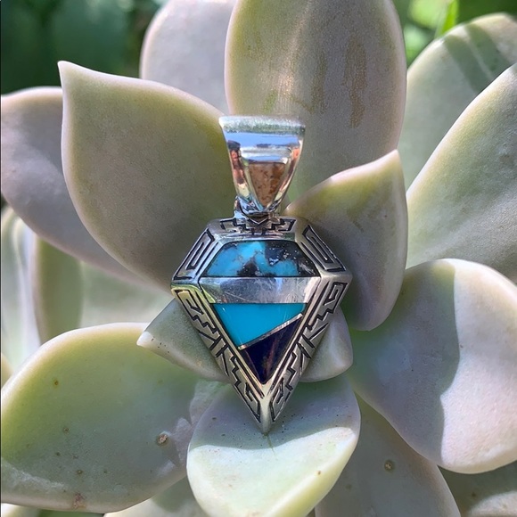 Navajo Calvin Begay Sterling Silver Pendant - Picture 4 of 12